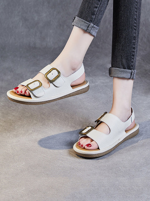 Dames Zomer Casual Leren Platte Knoop Sandalen