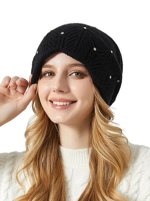 Winter Artsy Soft Warm Rabbit Hair Knit Hat