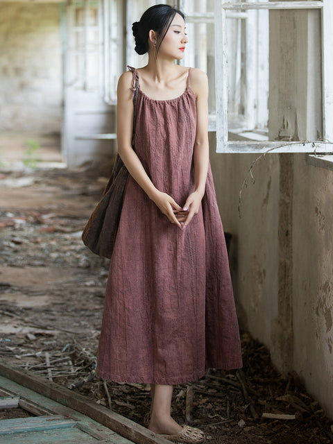 Vestido tipo chaleco holgado liso vintage de verano para mujer de talla grande