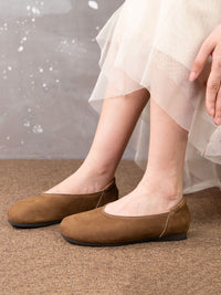 Thumbnail for Women Summer Casual Solid Soft Leather Flat Shoes