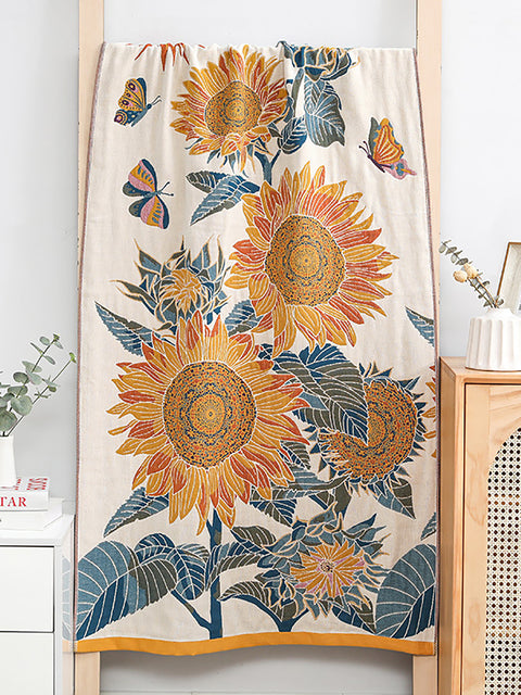 Asciugamano da bagno jacquard girasole 100% cotone