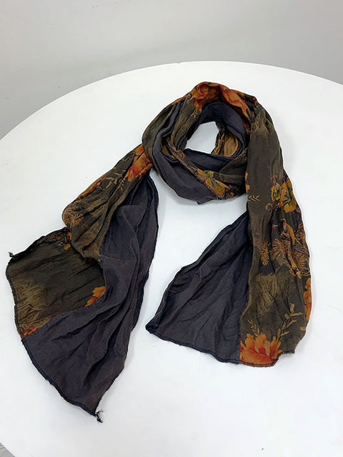 Kvinnor Etnisk Flower Tie-dye Höst Scarf