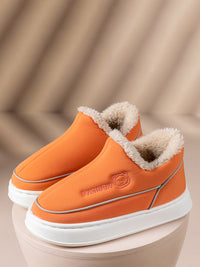 Thumbnail for Couple Solid Fleece-lined Indoor Platform Shoes