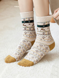 Thumbnail for 5 Pairs Women Winter Wool Jacquard Socks