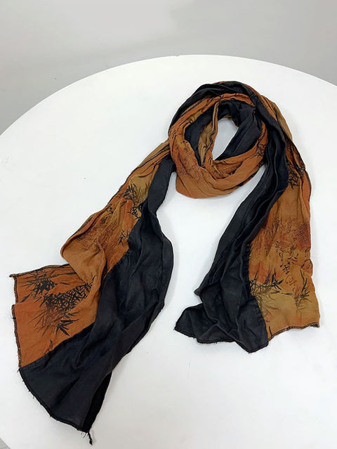 Sciarpa autunnale da donna con fiori etnici tie-dye