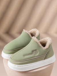 Thumbnail for Couple Solid Fleece-lined Indoor Platform Shoes