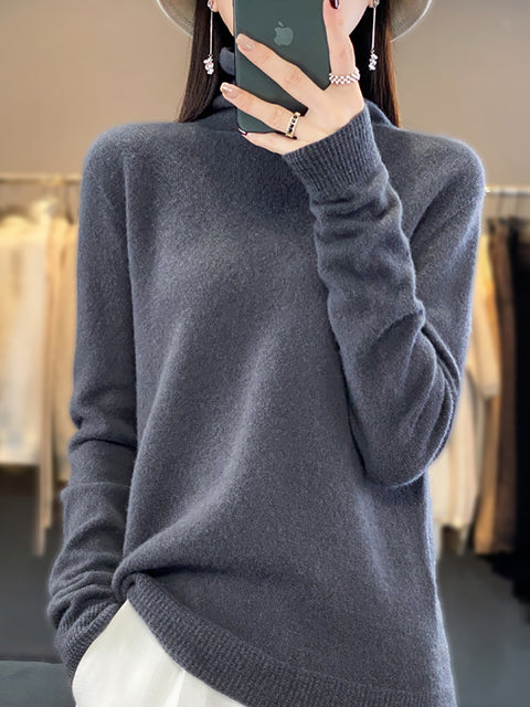 Damen Herbst Lässiger Streifen O-Ausschnitt Wollstrickpullover