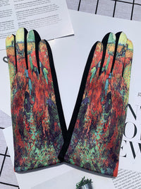 Thumbnail for Women Fashion Print Warm Outdoor Gloves