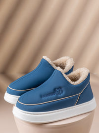 Thumbnail for Couple Solid Fleece-lined Indoor Platform Shoes