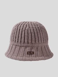 Thumbnail for Winter Pure Color Fashion Knitted Patch Warm Hat