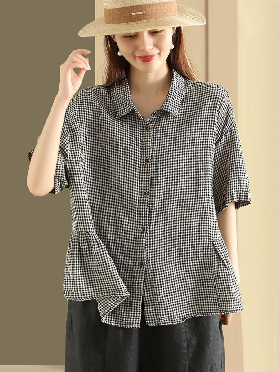 PLUS TAMANHA MULHERM Women Summer Casual Casual Button Cardigan Linen Shirt