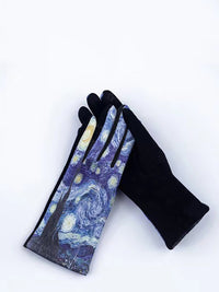 Thumbnail for Women Fashion Print Warm Outdoor Gloves