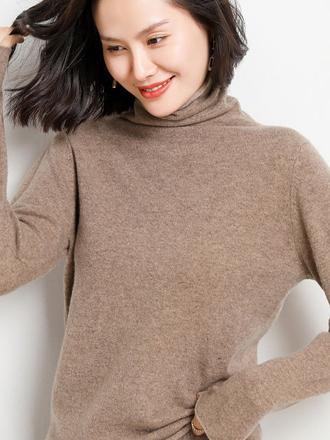 Pull en laine à col rond et rayures pour femme, décontracté, automne