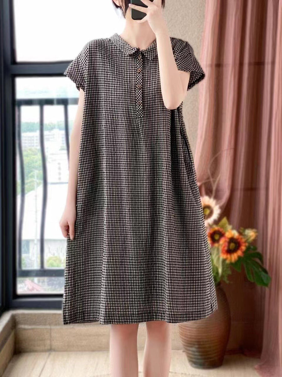 Plus Size Women Women Casual Summer Lattice Artsy Pleat Loose Dress