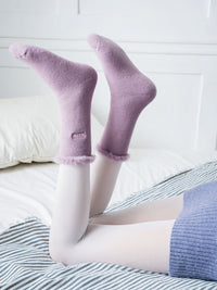 Thumbnail for 5 Pairs Women Winter Solid Cotton Fleece-lined Socks