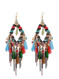 Thumbnail for Bohemia Women S925Sliver Tassel Pandent Earrings