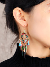 Thumbnail for Bohemia Women S925Sliver Tassel Pandent Earrings