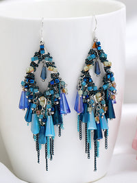 Thumbnail for Γυναικεία σκουλαρίκια Bohemia S925 Sliver Tassel Pandent