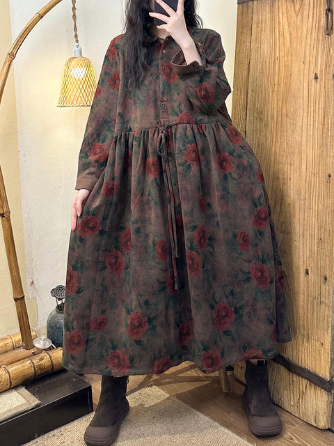 Robe longue Vintage à fleurs pour femmes, printemps