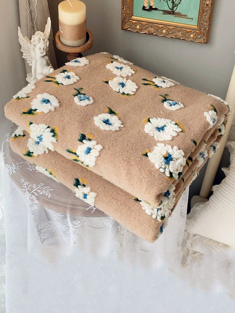 Daisy Fleece Uld Queen Bedcover Sofa Tæppe