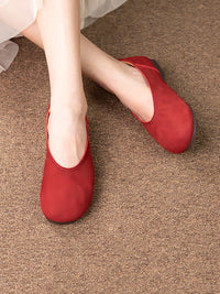 Thumbnail for Women Summer Casual Solid Soft Leather Flat Shoes