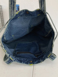 Thumbnail for Women Vintage Solid Pocket Denim Handbag Shoulder Bag