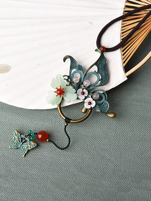 Alloy Butterfly Shell Flower Long Hálsmen