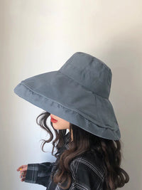 Thumbnail for Female Summer Sun Hat Solid Color Foldable Hat