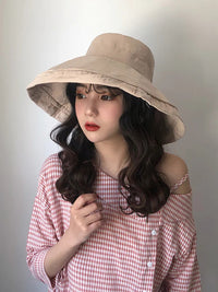 Thumbnail for Female Summer Sun Hat Solid Color Foldable Hat