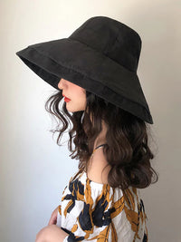 Thumbnail for Female Summer Sun Hat Solid Color Foldable Hat