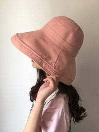 Thumbnail for Female Summer Sun Hat Solid Color Foldable Hat