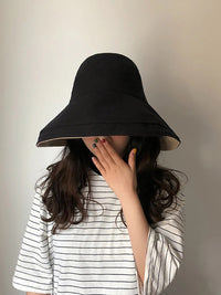 Thumbnail for Female Summer Sun Hat Solid Color Foldable Hat