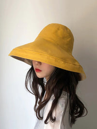 Thumbnail for Female Summer Sun Hat Solid Color Foldable Hat