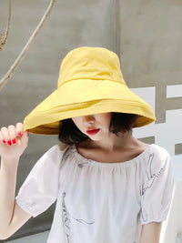 Thumbnail for Female Summer Sun Hat Solid Color Foldable Hat