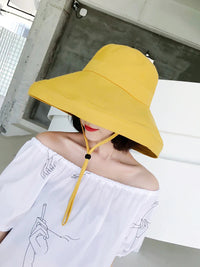 Thumbnail for Female Summer Sun Hat Solid Color Foldable Hat