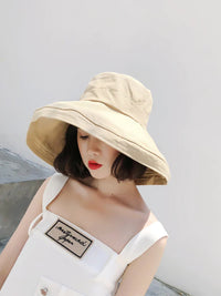 Thumbnail for Female Summer Sun Hat Solid Color Foldable Hat