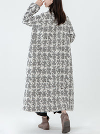 Thumbnail for Taglia PLUS - Cappotto invernale con petto tascabile da donna jacquard