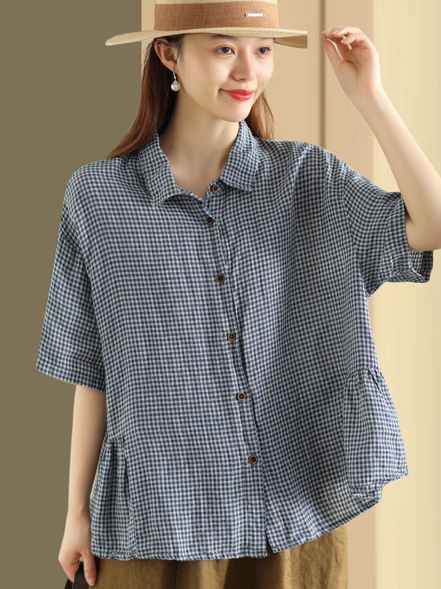 PLUS TAMANHA MULHERM Women Summer Casual Casual Button Cardigan Linen Shirt