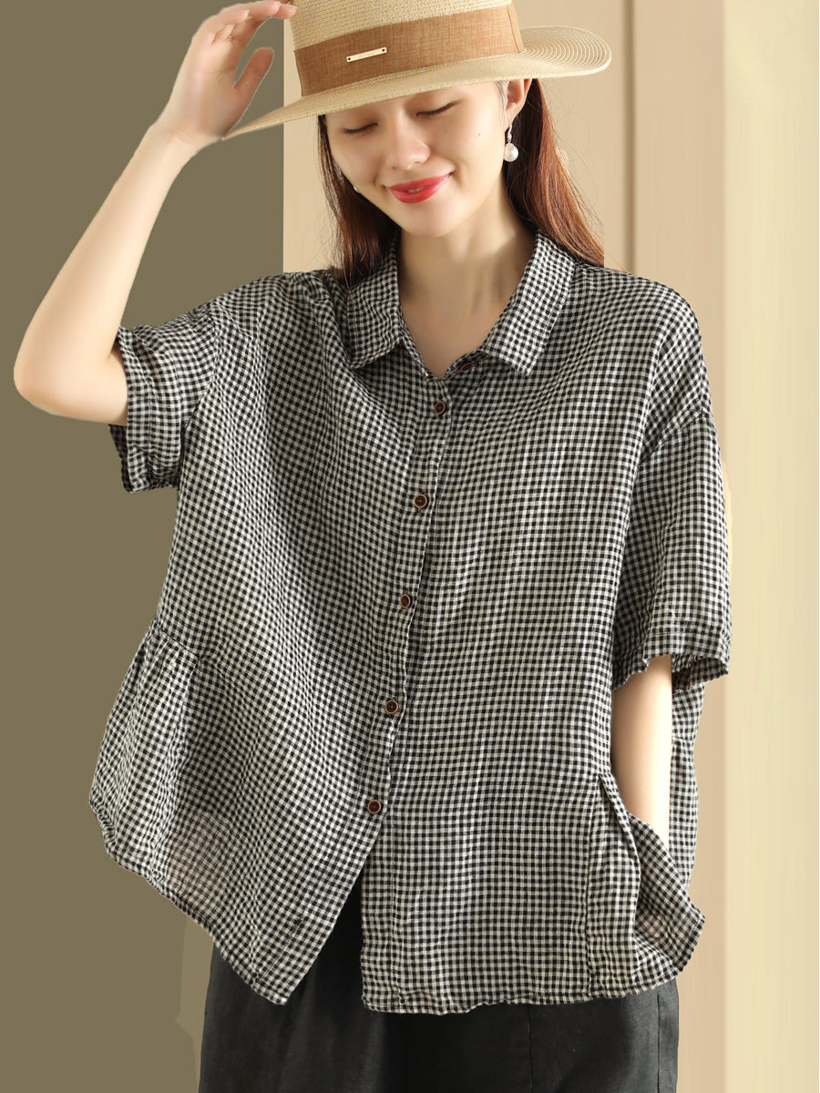 PLUS TAMANHA MULHERM Women Summer Casual Casual Button Cardigan Linen Shirt