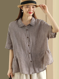 Thumbnail for PLUS TAMANHA MULHERM Women Summer Casual Casual Button Cardigan Linen Shirt