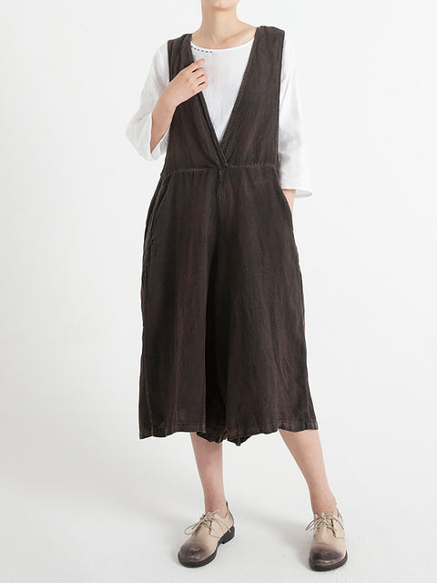 Ermeløse liner for kvinner Sommer Løs Jumpsuit Overalls