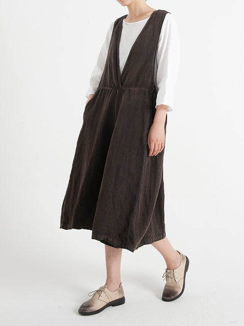 Ermeløse liner for kvinner Sommer Løs Jumpsuit Overalls