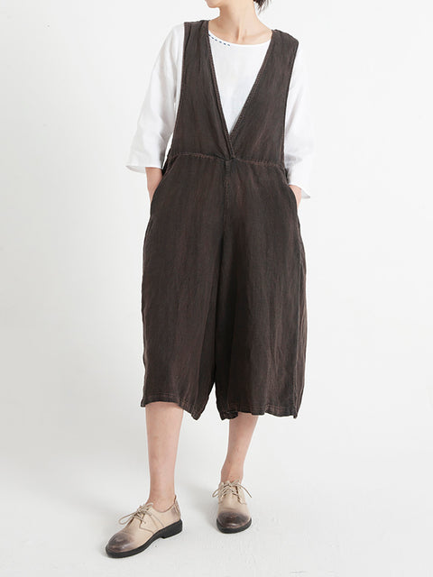 Ermeløse liner for kvinner Sommer Løs Jumpsuit Overalls