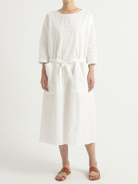 Robe ample décontractée en coton d'été avec ceinture