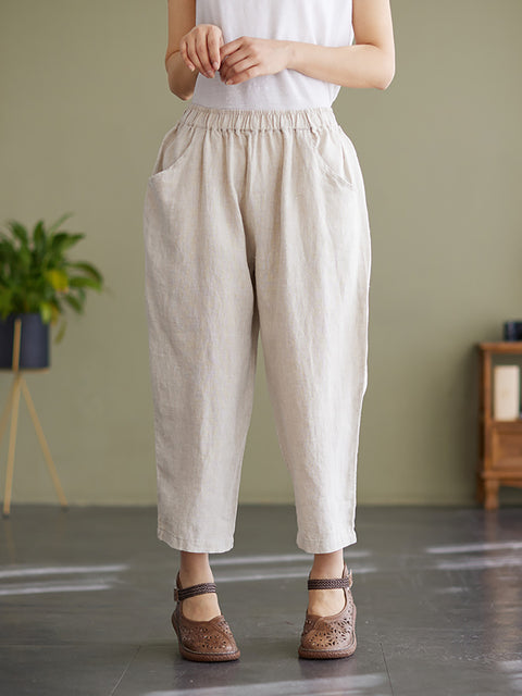 Plus Size Dame Lin Loose Wide Leg Bukser