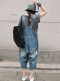 Thumbnail for Casual loose jumpsuit denim overall - Buykud