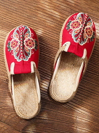 Thumbnail for Women Retro Embroidered Casual Floral Shoes