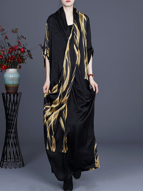 Plus Size Irregular Vintage Maxi Retro Maxi Dress