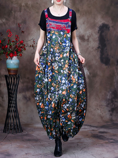 Summer Vintage Floral kvinner Retro Jumpsuit