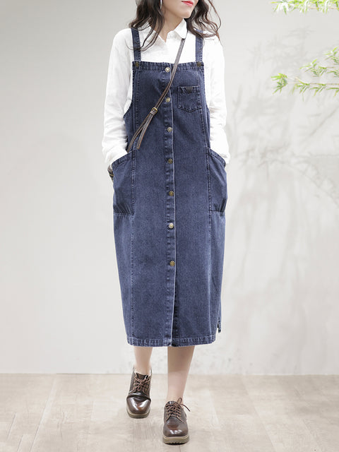 Dames casual overall met gesplitste zoom en zak